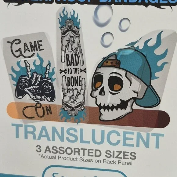 2 Boxes- Smart Care Teal Tattoo Style Translucent Waterproof Adhesive Bandages - Picture 2 of 5